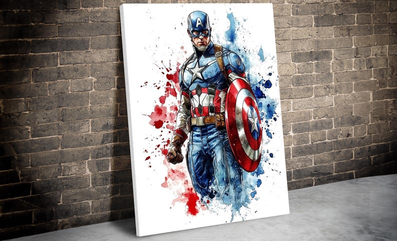 Captain America Watercolor Canvas