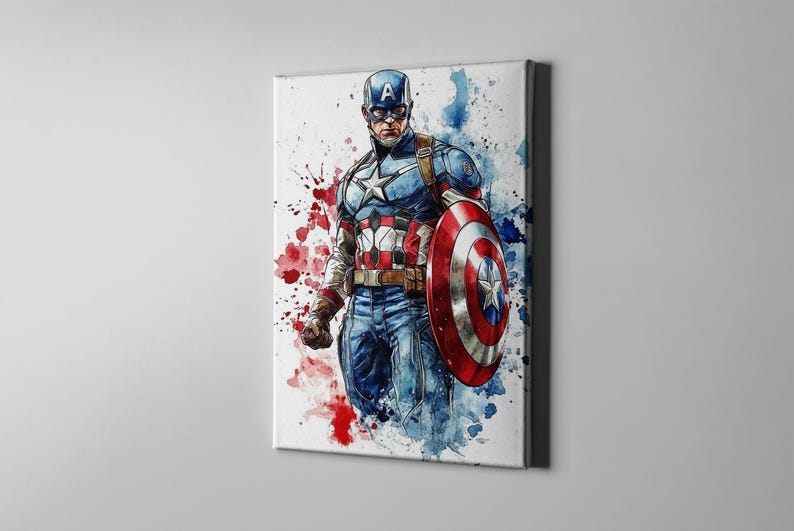 Captain America Watercolor Canvas