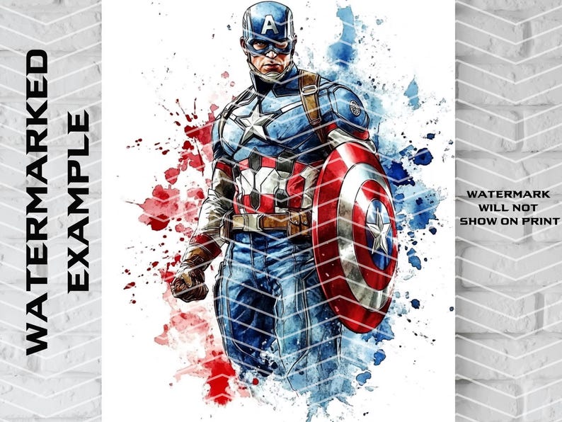 Captain America Watercolor Canvas