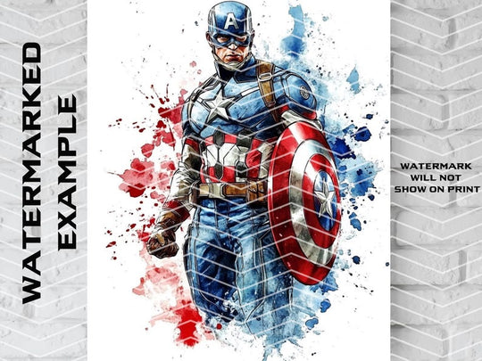 Captain America Watercolor Canvas