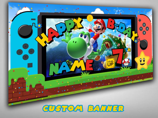 Super Mario Birthday Banner