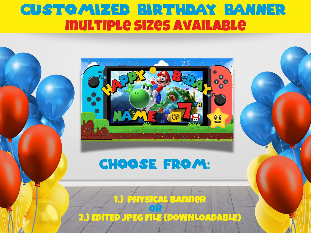 Super Mario Birthday Banner