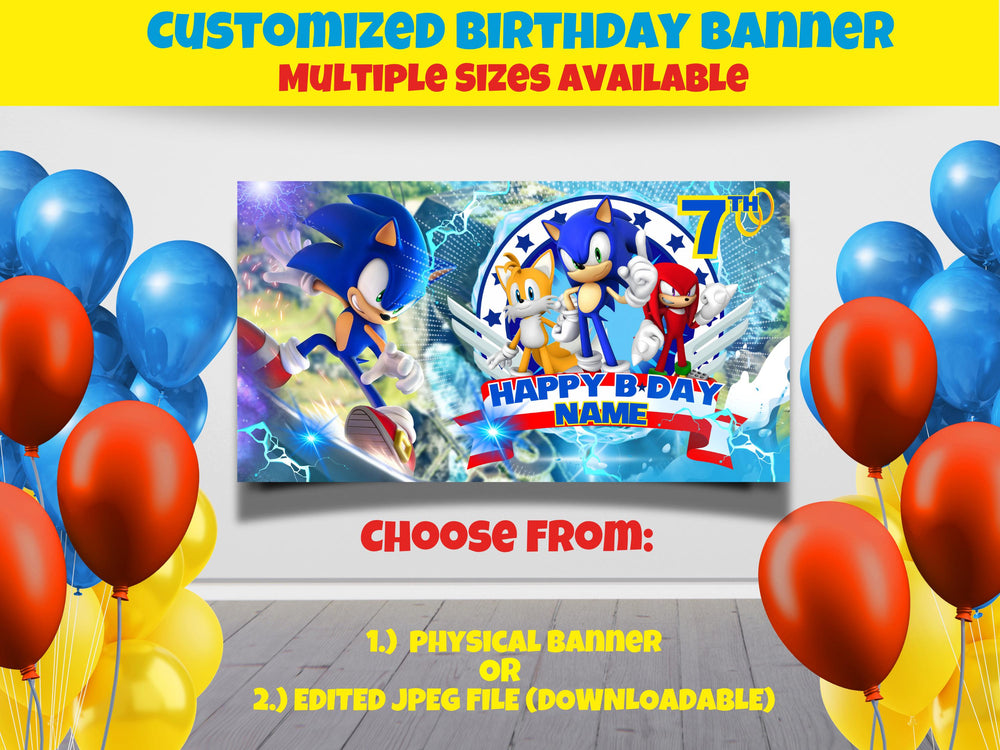 Sonic the Hedgehog Birthday Banner