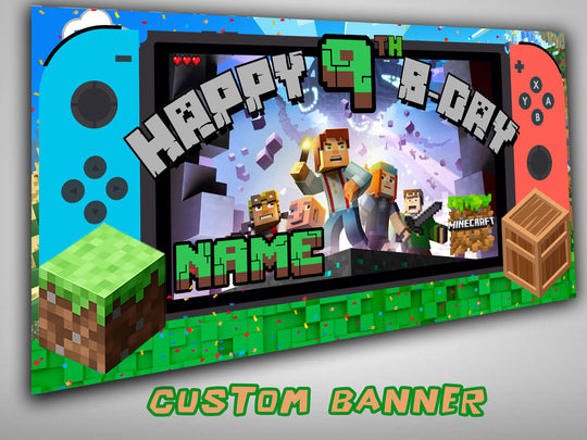 Minecraft Birthday Banner