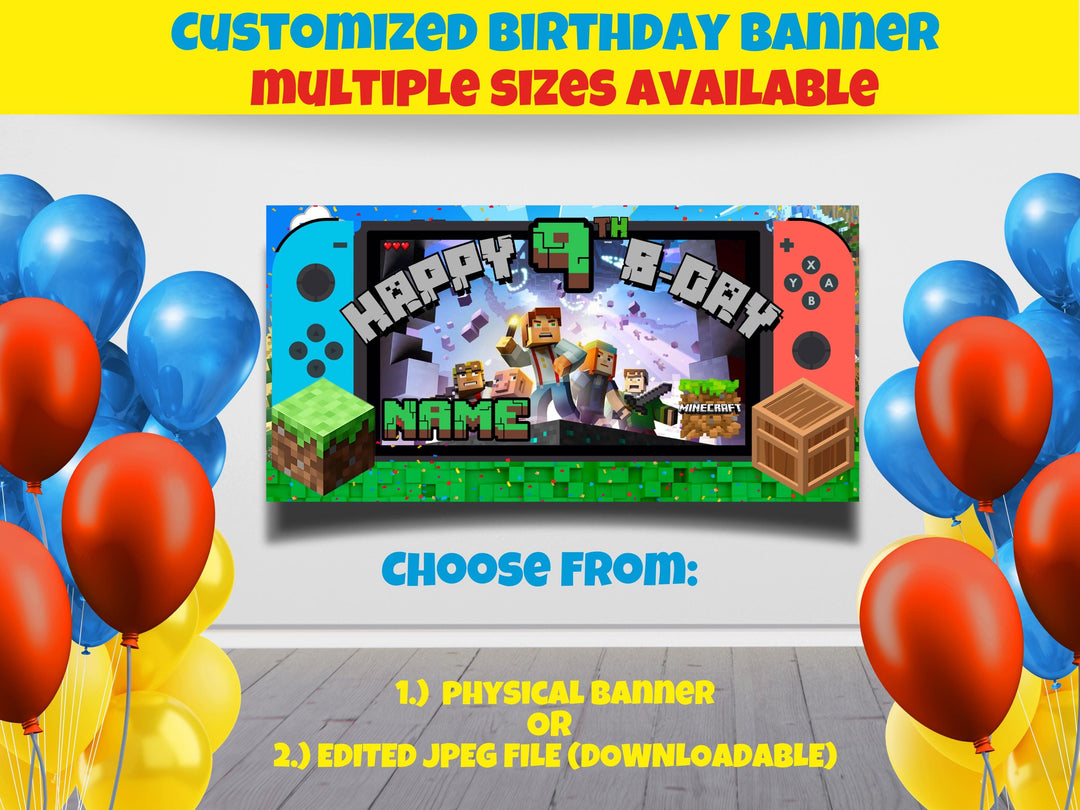 Minecraft Birthday Banner