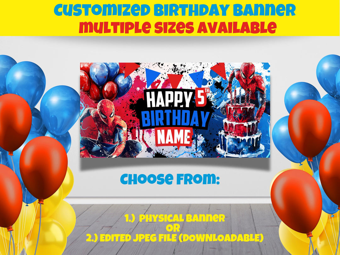 Spiderman Birthday Banner