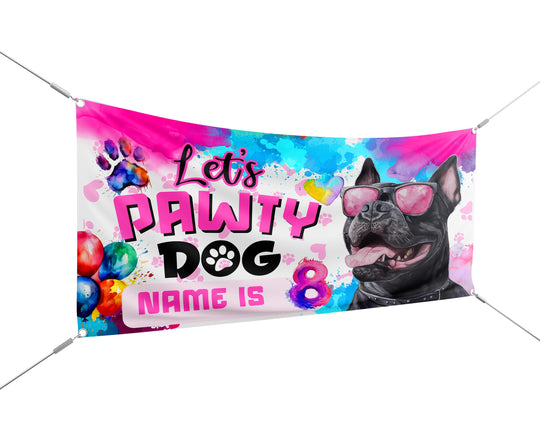 Custom Dog Birthday Banner - Dog Birthday Party Decor