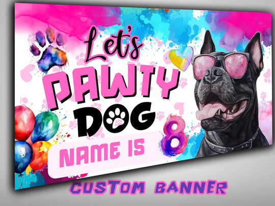 Custom Dog Birthday Banner - Dog Birthday Party Decor