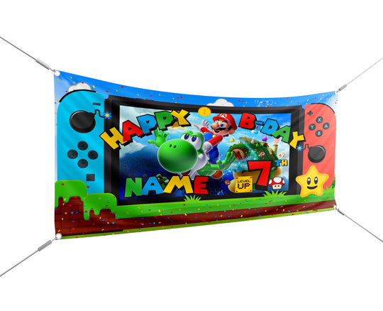 Super Mario Birthday Banner