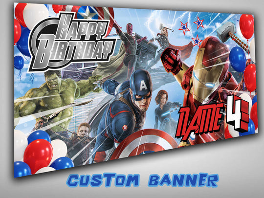 Superheroes Birthday Banner