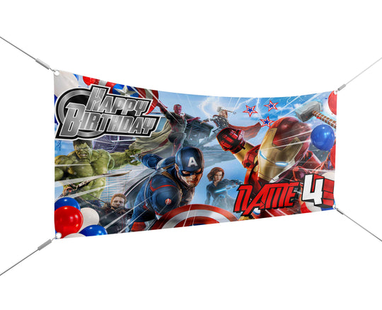 Superheroes Birthday Banner