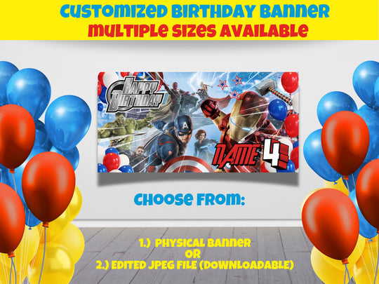 Superheroes Birthday Banner