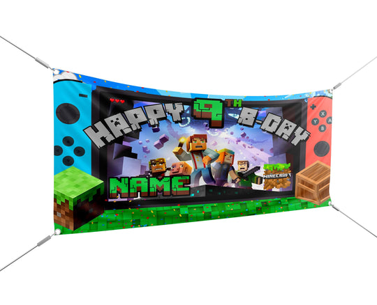 Minecraft Birthday Banner