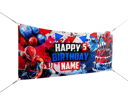 Spiderman Birthday Banner