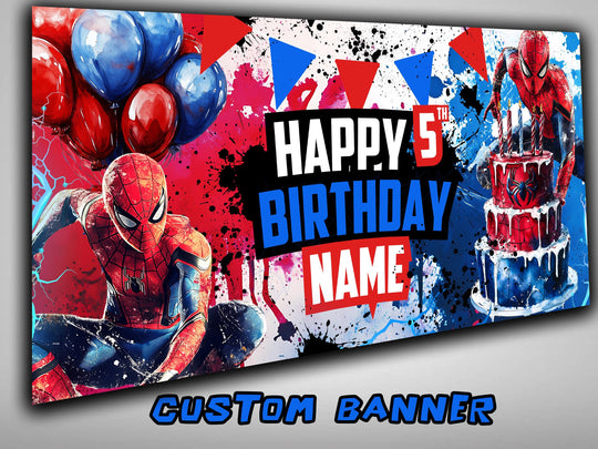 Spiderman Birthday Banner