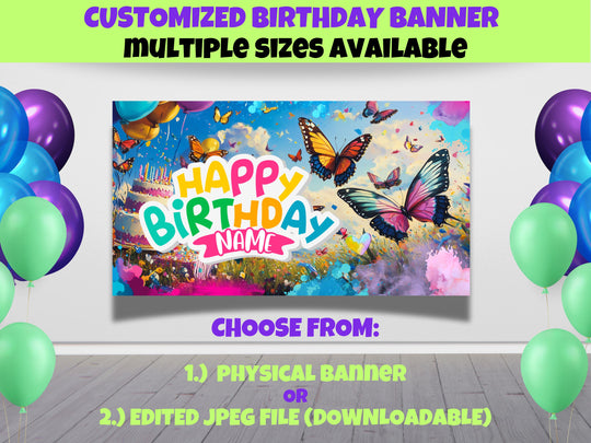 Butterfly Birthday Banner - Butterfly Birthday Party Decor