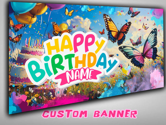 Butterfly Birthday Banner - Butterfly Birthday Party Decor