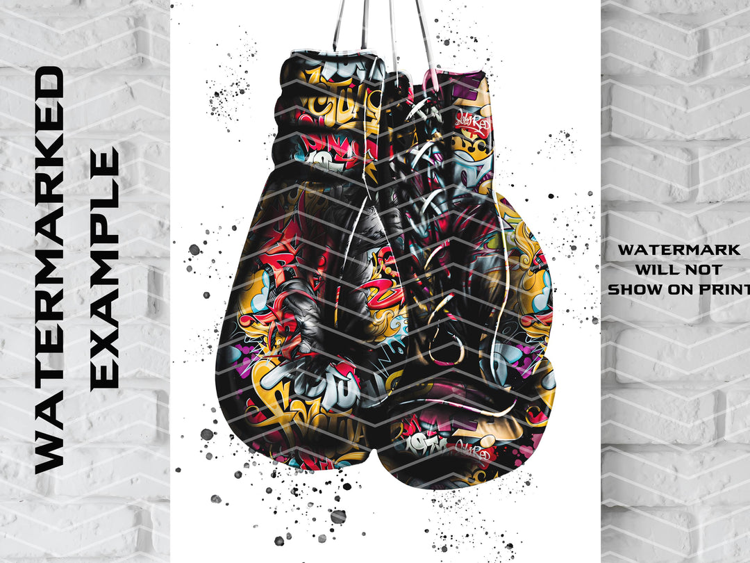 Boxing Gloves Canvas, Boxing Gift, Motivational Canvas, Hustle, Gym Art, Office Art, MMA Art, MMA Gift, Canvas Print, Hustler, Poster