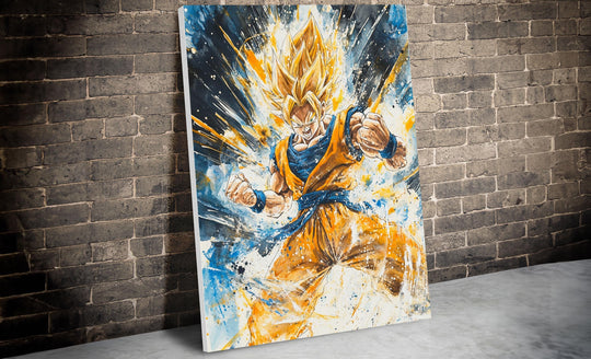 Goku Watercolor Canvas, Goku Gift, Goku Poster, Dragonball Poster, Dragonball Art, Dragonball Canvas, Super Saiyan Goku