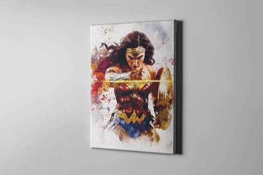 Wonder Woman Watercolor Canvas, Wonder Woman Gift, Wonder Woman Poster, Wonder Woman Art, Wonder Woman Canvas