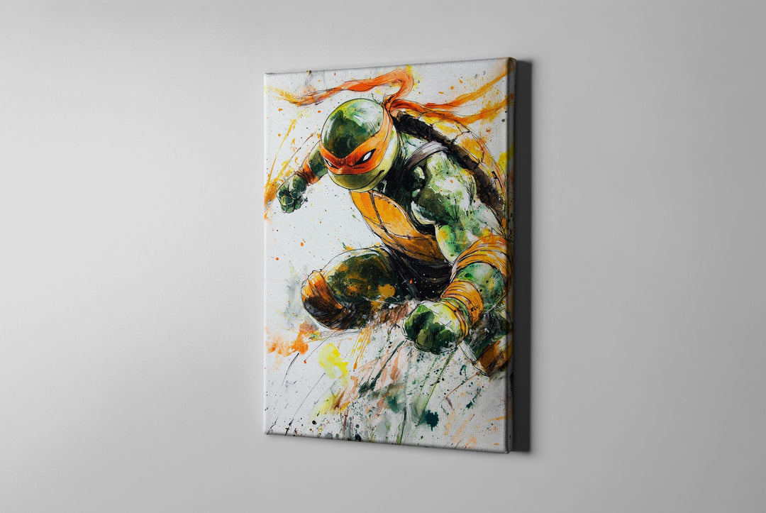 Fan Art, Michaelangelo Art, Turtles Gift, Turtles Poster, Michaelangelo Poster, Turtles Fan Art, Turtles Canvas, Watercolor