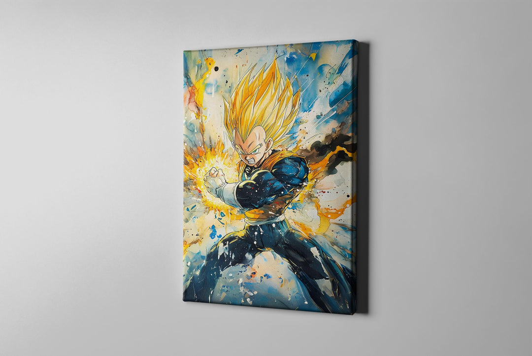 Vegeta Watercolor Canvas, Vegeta Gift, Vegeta Poster, Dragonball Poster, Dragonball Art, Dragonball Canvas, Dbz Gift