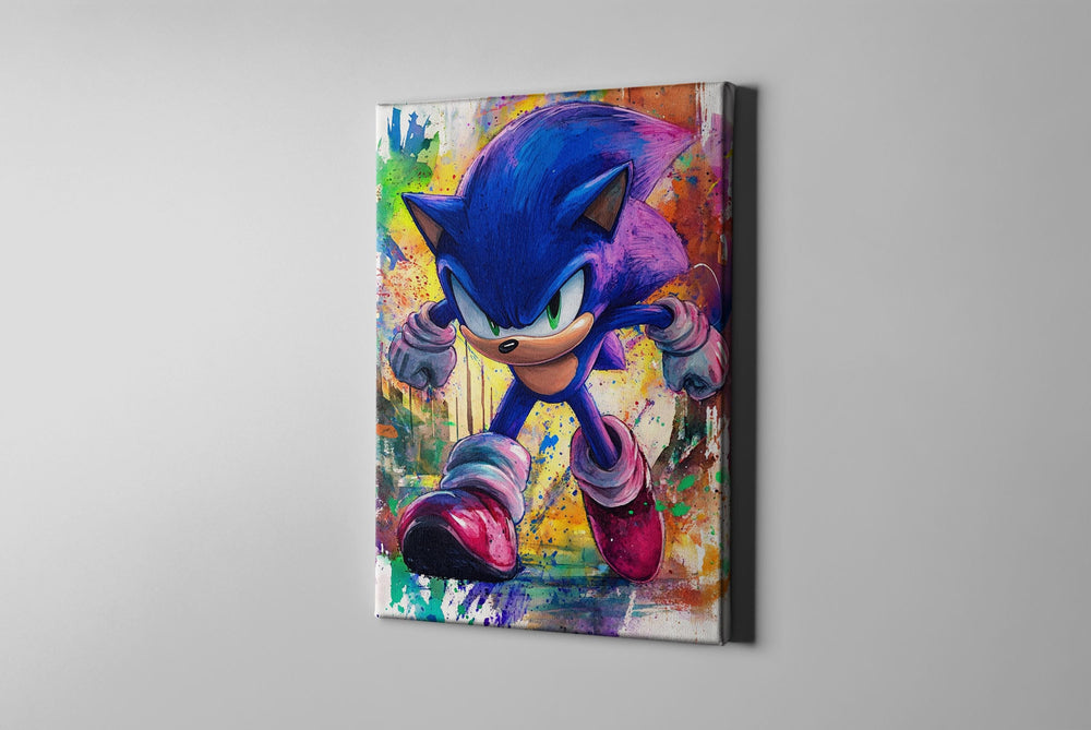 Sonic Watercolor Canvas, Sonic Gift, Sonic Art, Sonic Poster, Video Game Poster, Sonic Art, Sonic Painting, Sonic Decor