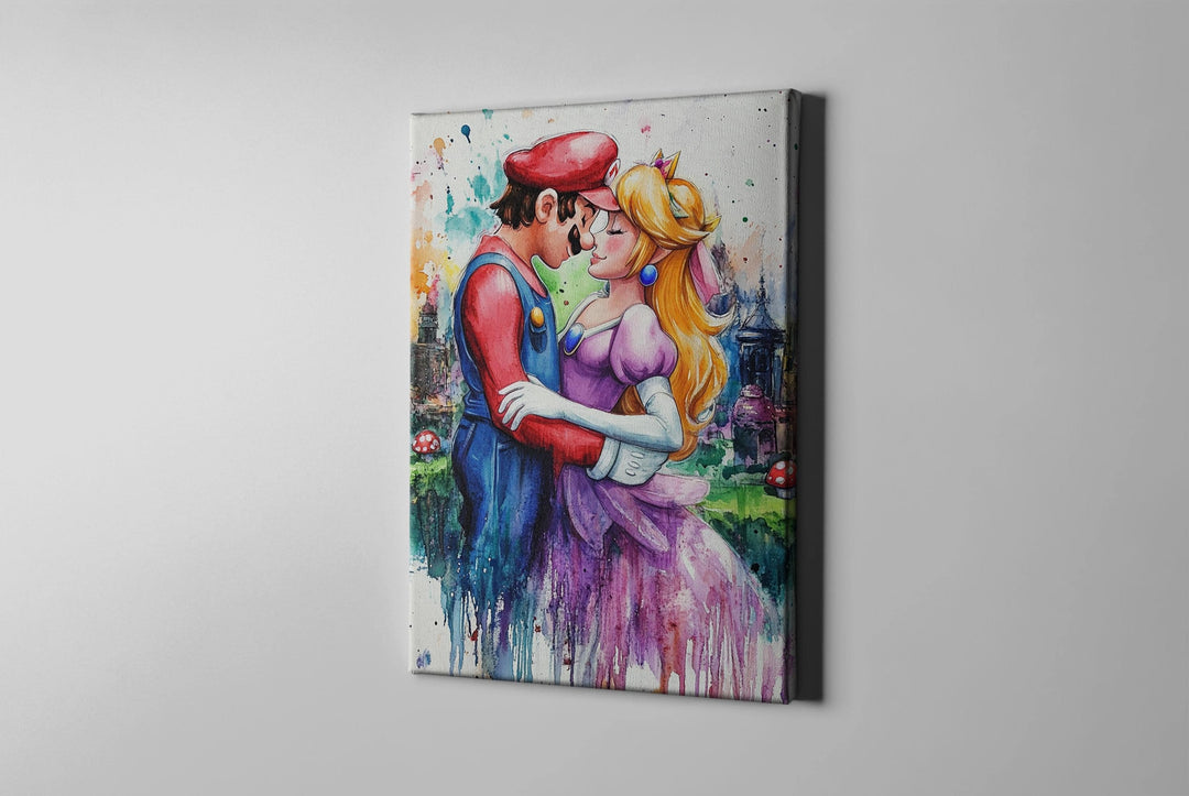 Princess Peach Canvas, Princess Peach Art, Mario Gift, Mario Art, Mario Poster, Video Game Poster, Mario Art, Mario Room Decor