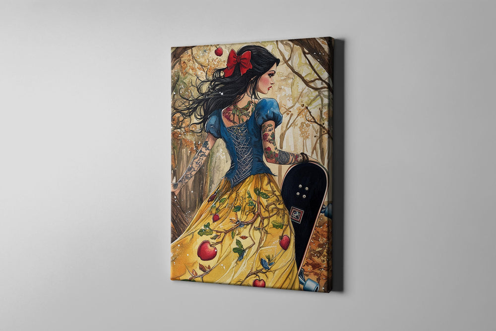 Fan Art Snow White, Snow White Watercolor Canvas, Snow White Art, Snow White Painting, Punk Rock Princess, Snow White Decor