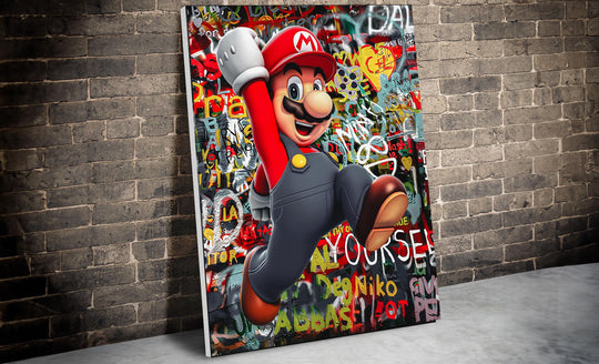 Super Mario Art, Video Game Gift, Video Game Art, Video Game Poster, Mario Poster, Mario Gift, Mario Canvas