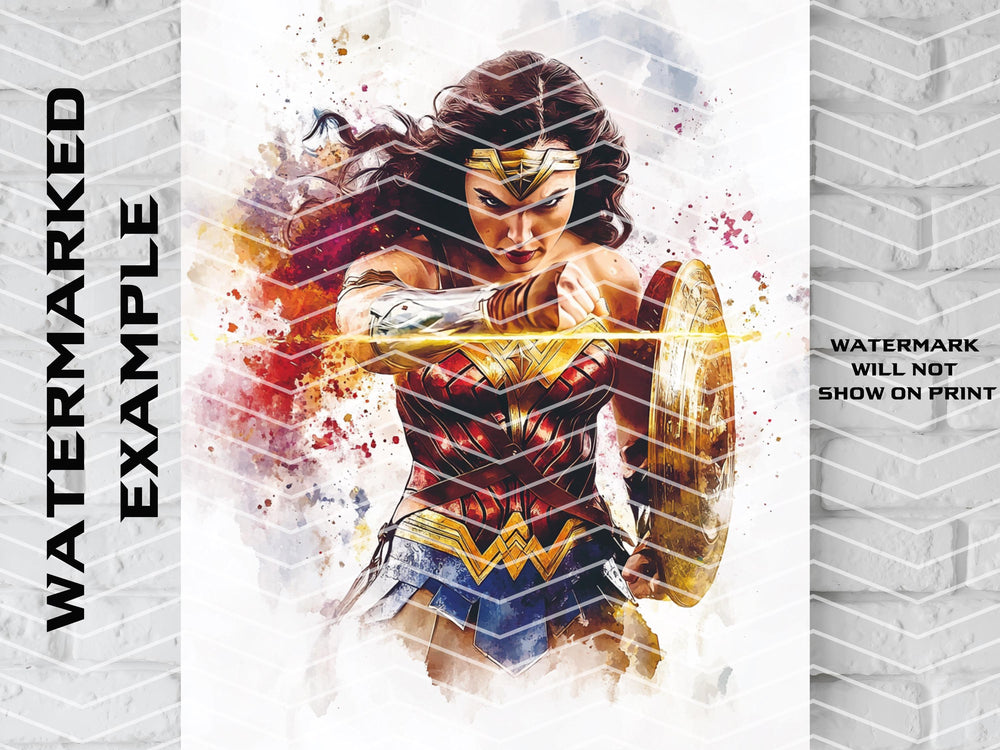 Wonder Woman Watercolor Canvas, Wonder Woman Gift, Wonder Woman Poster, Wonder Woman Art, Wonder Woman Canvas