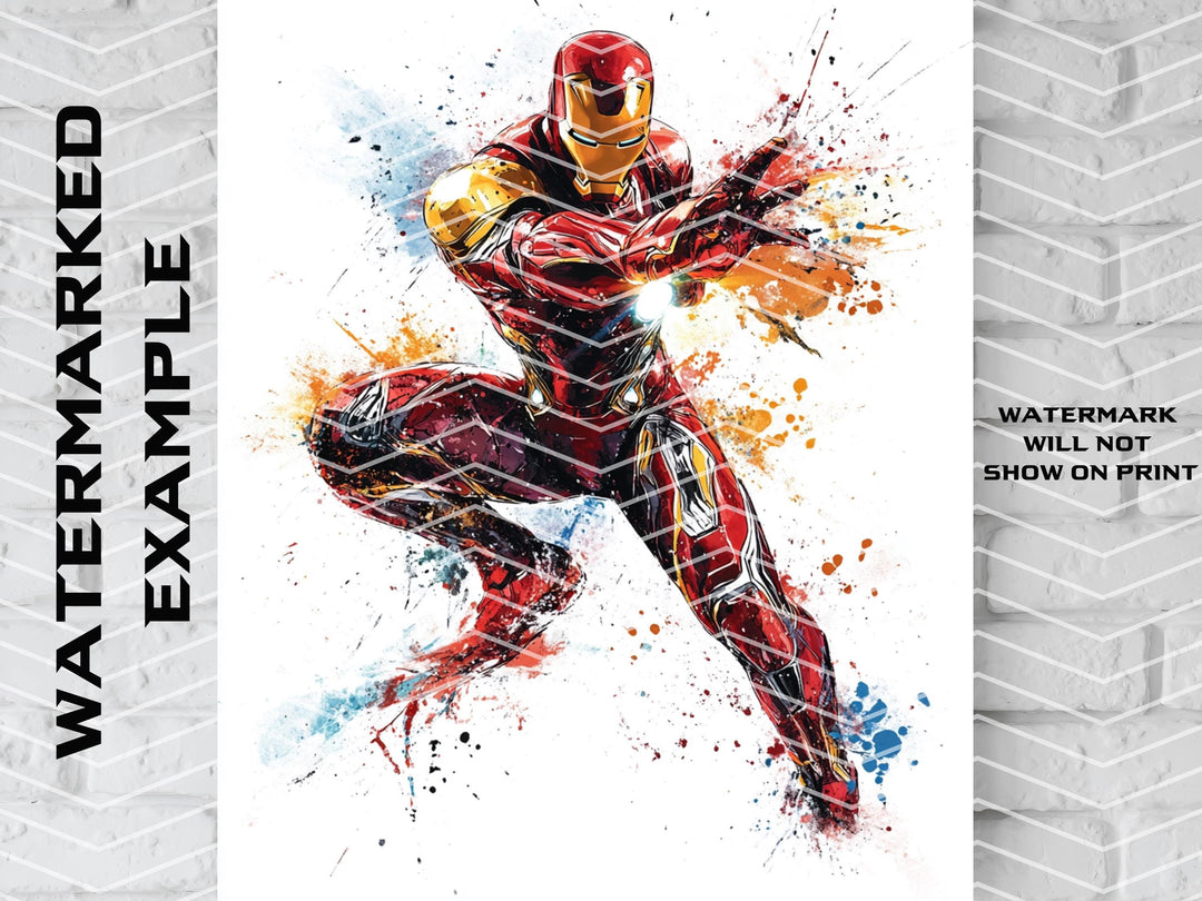 Ironman Watercolor Canvas, Ironman Gift, Ironman Poster, Ironman Art, Tony Stark Canvas, Tony Start Art, Tony Stark Poster, Superhero Art