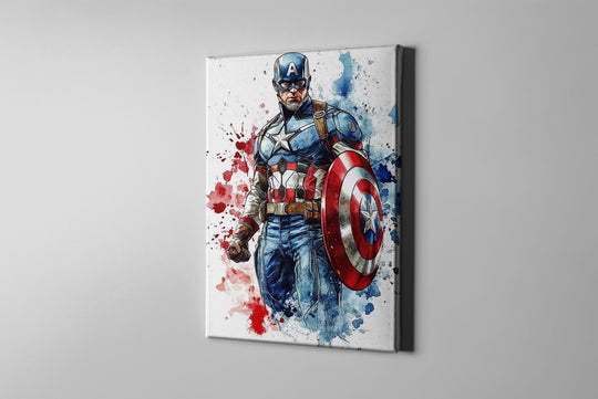 Captain America Watercolor Canvas, Captain America Gift, Captain America Poster, Captain America Art, Avengers Canvas, Avengers Art