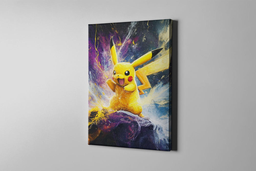 Pikachu Watercolor Canvas, Pikachu Gift, Pikachu Art, Pikachu Poster, Pokemon Poster, Pokemon Art, Pikachu Bedroom Decor, Pokemon Gift