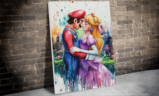 Princess Peach Canvas, Princess Peach Art, Mario Gift, Mario Art, Mario Poster, Video Game Poster, Mario Art, Mario Room Decor