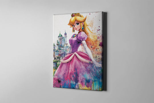 Princess Peach Canvas, Princess Peach Art, Mario Gift, Mario Art, Mario Poster, Princess Peach Decor, Mario Art, Mario Room Decor