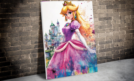 Princess Peach Canvas, Princess Peach Art, Mario Gift, Mario Art, Mario Poster, Princess Peach Decor, Mario Art, Mario Room Decor