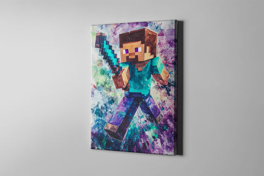 Minecraft Art, Minecraft Canvas, Minecraft Gift, Minecraft Poster, Minecraft Watercolor, Minecraft Artwork, Minecraft Print