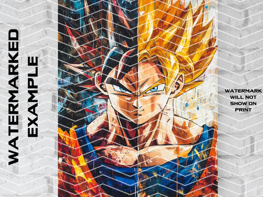 Goku Watercolor Canvas, Goku Gift, Goku Poster, Dragonball Poster, Dragonball Art, Dragonball Canvas, Super Saiyan Goku