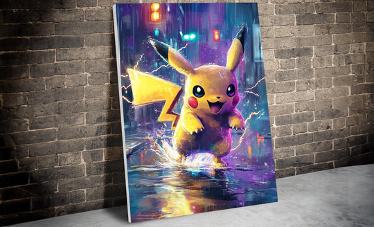 Pikachu Watercolor Canvas, Pikachu Gift, Pikachu Art, Pikachu Poster, Pokemon Poster, Pokemon Art, Pikachu Room Decor, Pokemon Gift